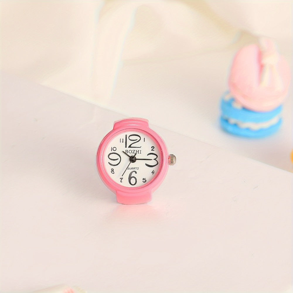 Men's Watch - Ring Large Digital Dial Elastic Band Handmade Finger Unisex Fashion - product detail view 6
