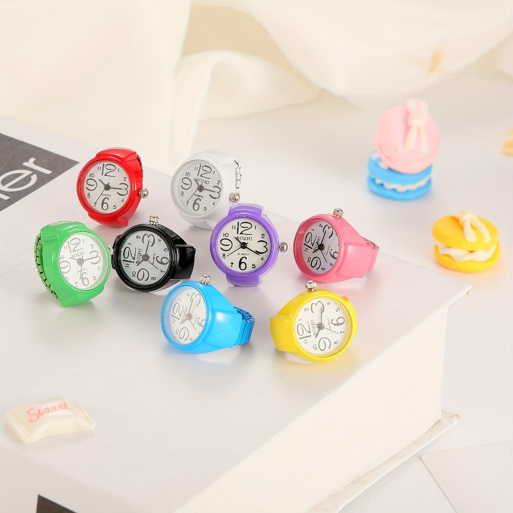 Men's Watch - Ring Large Digital Dial Elastic Band Handmade Finger Unisex Fashion - product detail view 10