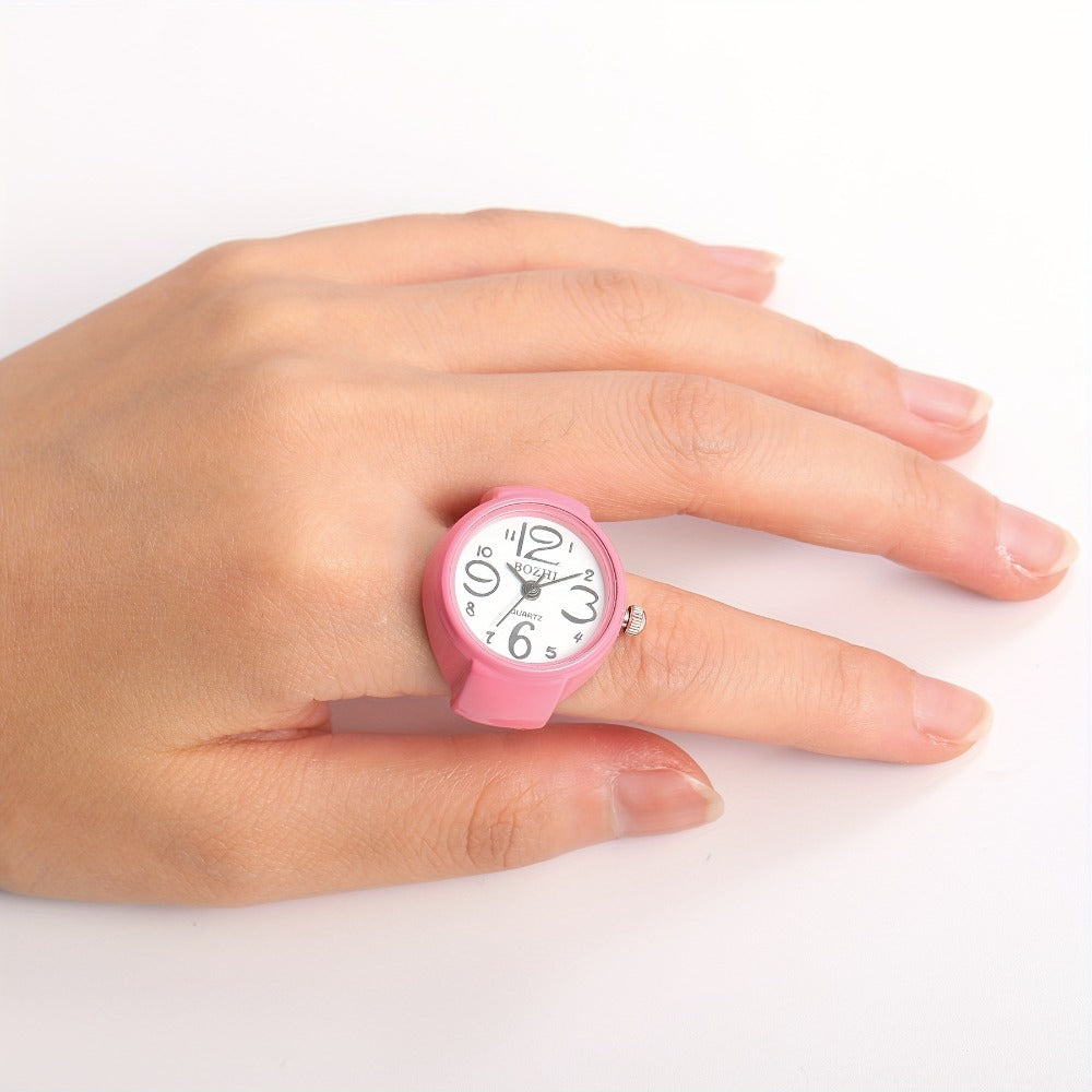 Men's Watch - Ring Large Digital Dial Elastic Band Handmade Finger Unisex Fashion - product detail view 13