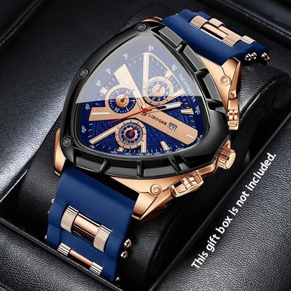 Men's Watch - 's 2-Piece Set Triangle Dial Silicone Strap & Retro Square Dial Faux - product detail view 6