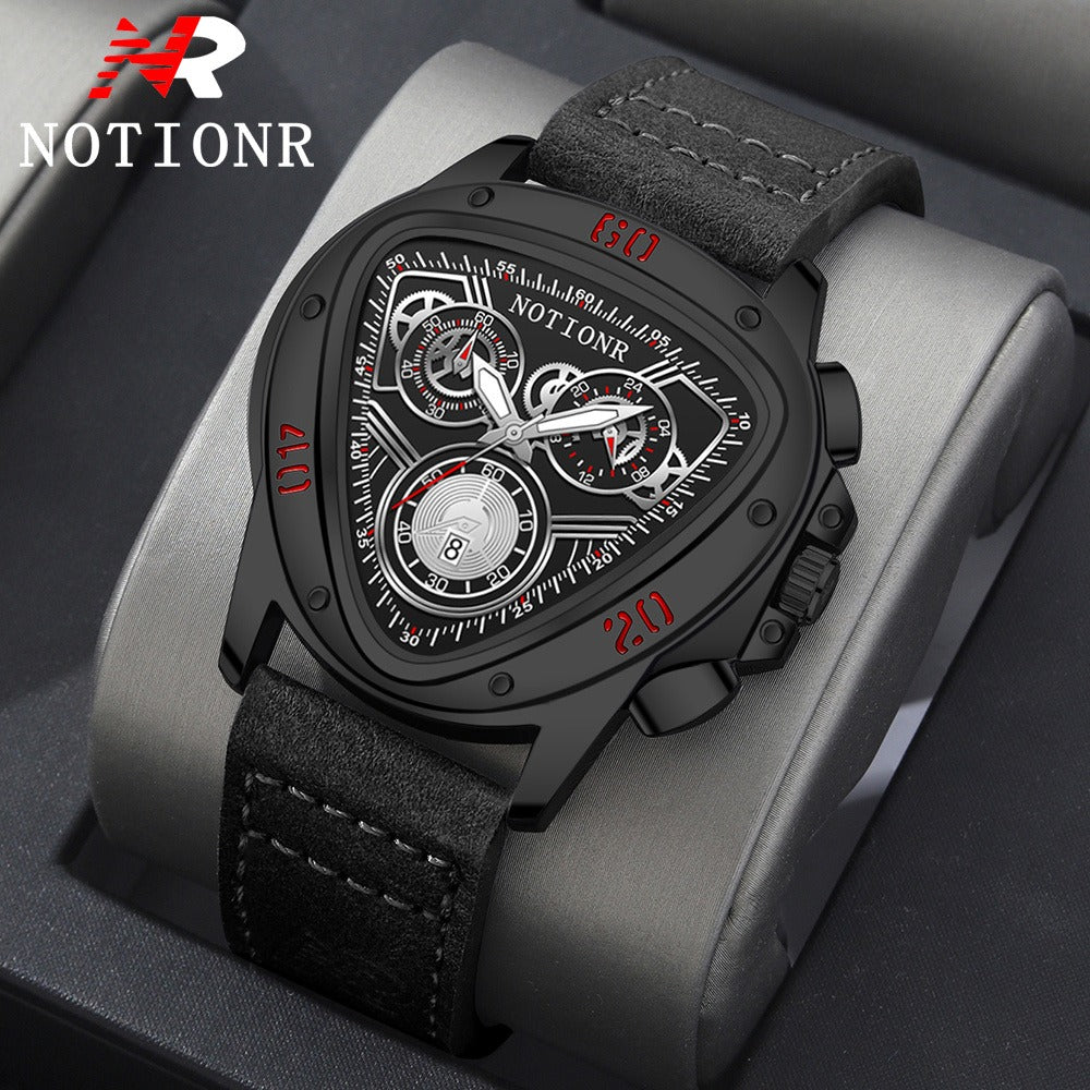 Men's Watch - 's 2-Piece Set Triangle Dial Silicone Strap & Retro Square Dial Faux - product detail view 10