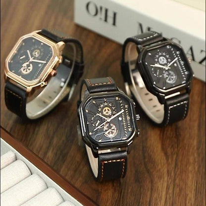 Men's Watch - 's 2-Piece Set Triangle Dial Silicone Strap & Retro Square Dial Faux - product detail view 17