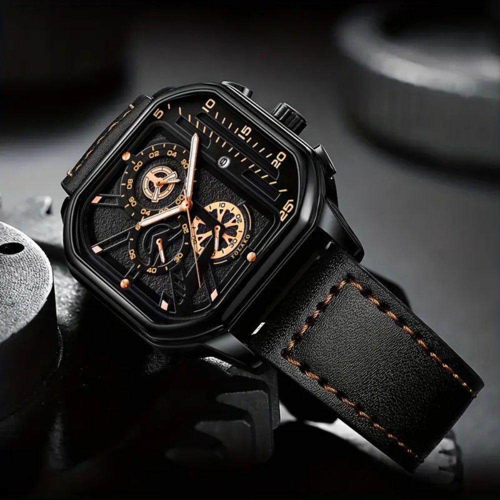 Men's Watch - 's 2-Piece Set Triangle Dial Silicone Strap & Retro Square Dial Faux - product detail view 25
