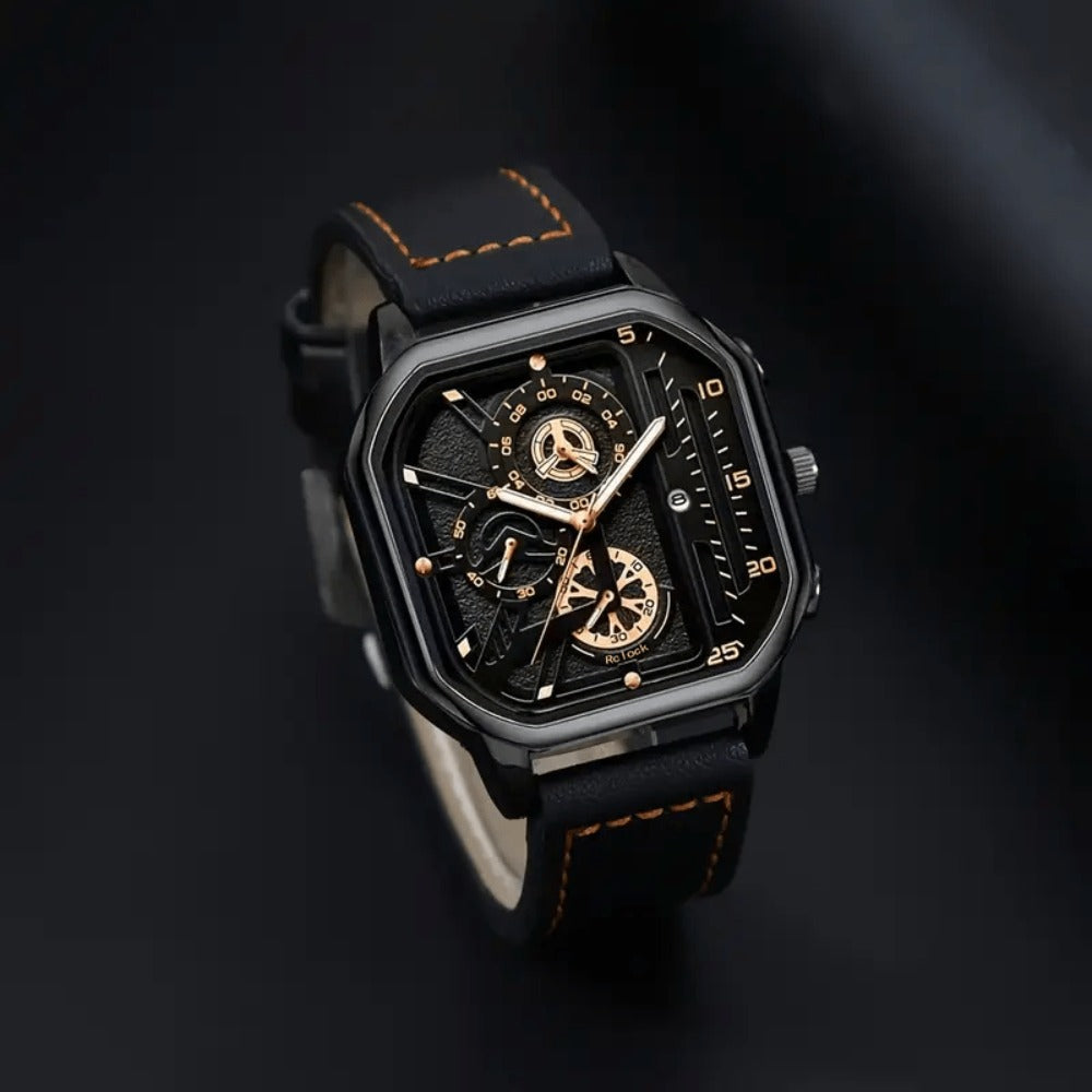 Men's Watch - 's 2-Piece Set Triangle Dial Silicone Strap & Retro Square Dial Faux - product detail view 26