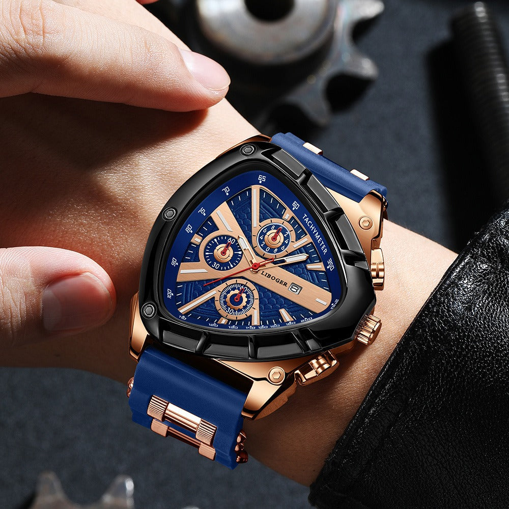Men's Watch - 's 2-Piece Set Triangle Dial Silicone Strap & Retro Square Dial Faux - product detail view 30