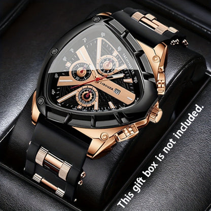 Men's Watch - 's 2-Piece Set Triangle Dial Silicone Strap & Retro Square Dial Faux - product detail view 32