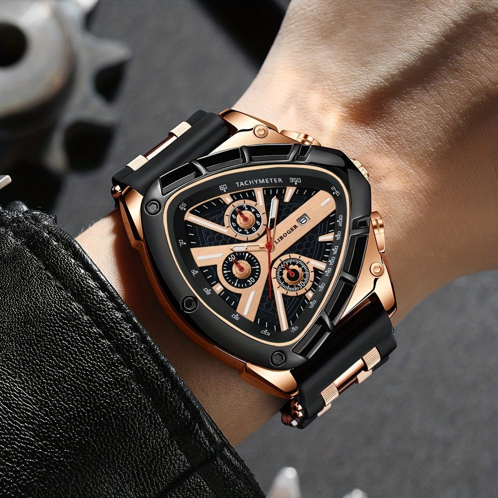 Men's Watch - 's 2-Piece Set Triangle Dial Silicone Strap & Retro Square Dial Faux - product detail view 33