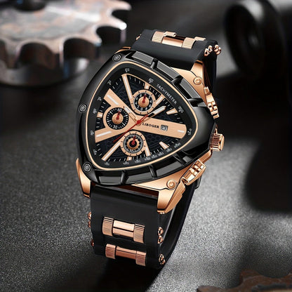 Men's Watch - 's 2-Piece Set Triangle Dial Silicone Strap & Retro Square Dial Faux - product detail view 34