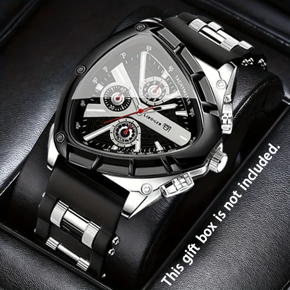 Men's Watch - 's 2-Piece Set Triangle Dial Silicone Strap & Retro Square Dial Faux - product detail view 35
