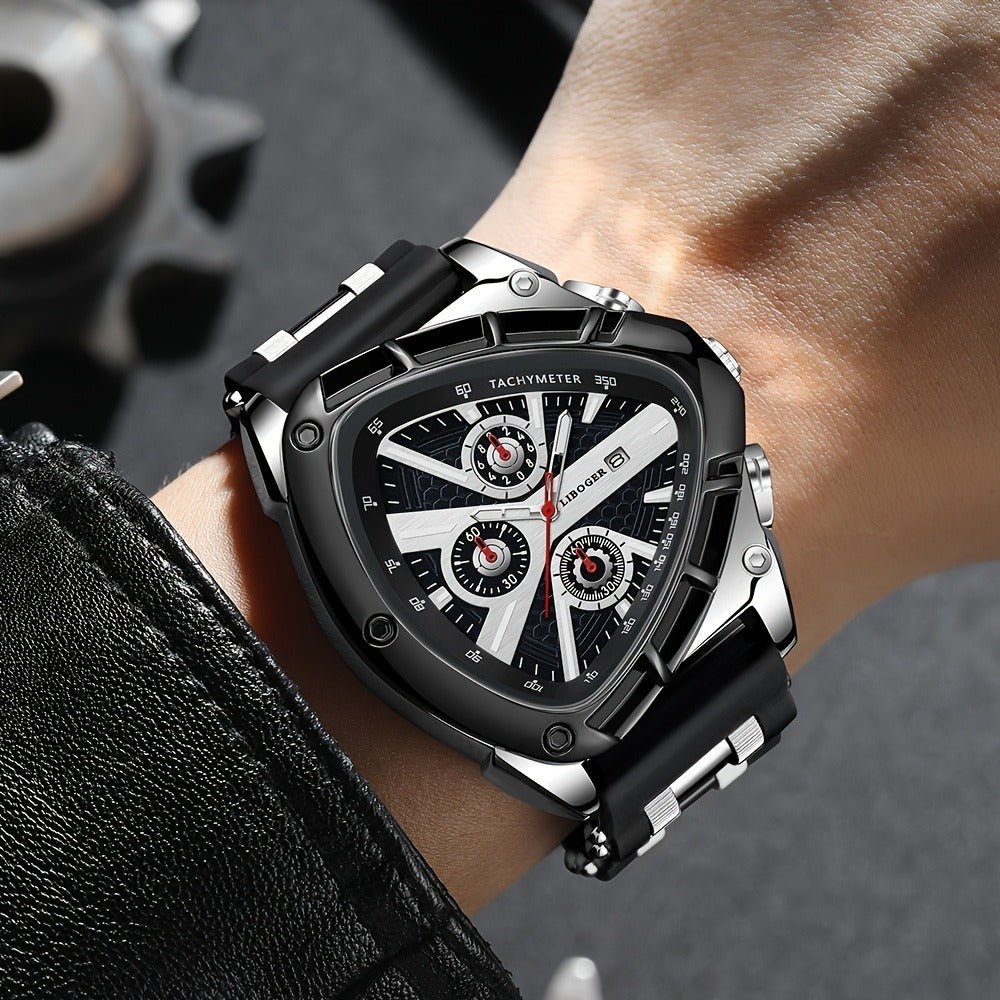 Men's Watch - 's 2-Piece Set Triangle Dial Silicone Strap & Retro Square Dial Faux - product detail view 36
