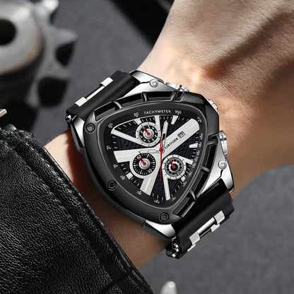 Men's Watch - 's 2-Piece Set Triangle Dial Silicone Strap & Retro Square Dial Faux - product detail view 36