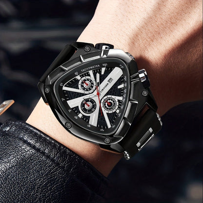 Men's Watch - 's 2-Piece Set Triangle Dial Silicone Strap & Retro Square Dial Faux - product detail view 39