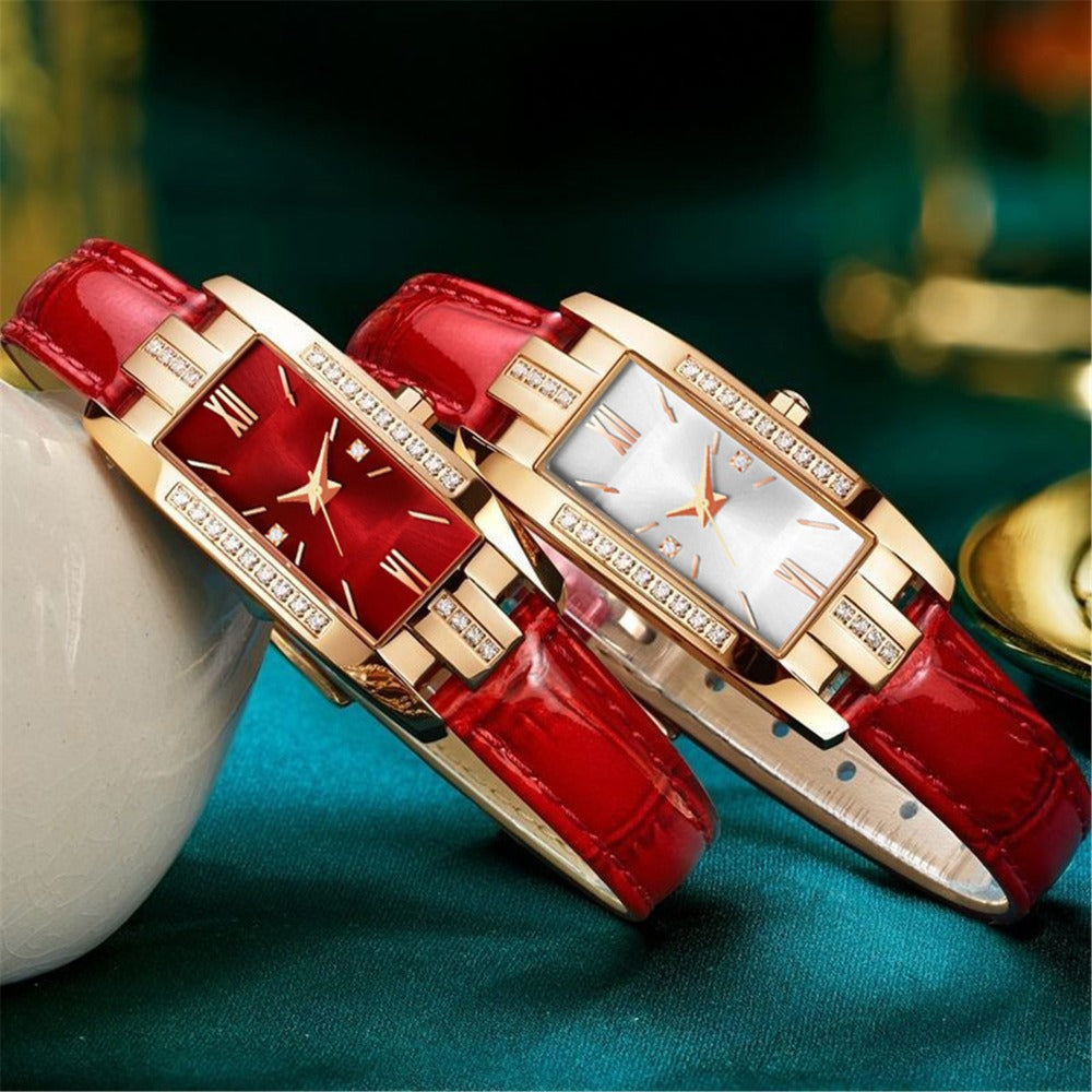 Women's Watch - Set 3pcs Elegant Fashion Wristwatch Ultra-Thin Strap Three Colors Stylish - product detail view 6