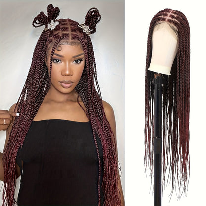 Women's Wig - Box Braided Full Lace 28 Inch Handmade for - No Knots Knotless Braids - product detail view 3