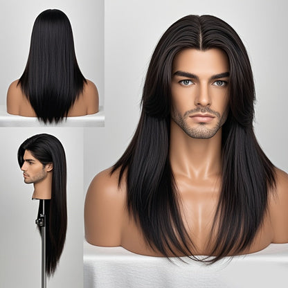 Women's Wig - Long Straight Layered for & Men - 28 Inch Glueless No Glue Heat Resistant - main product view