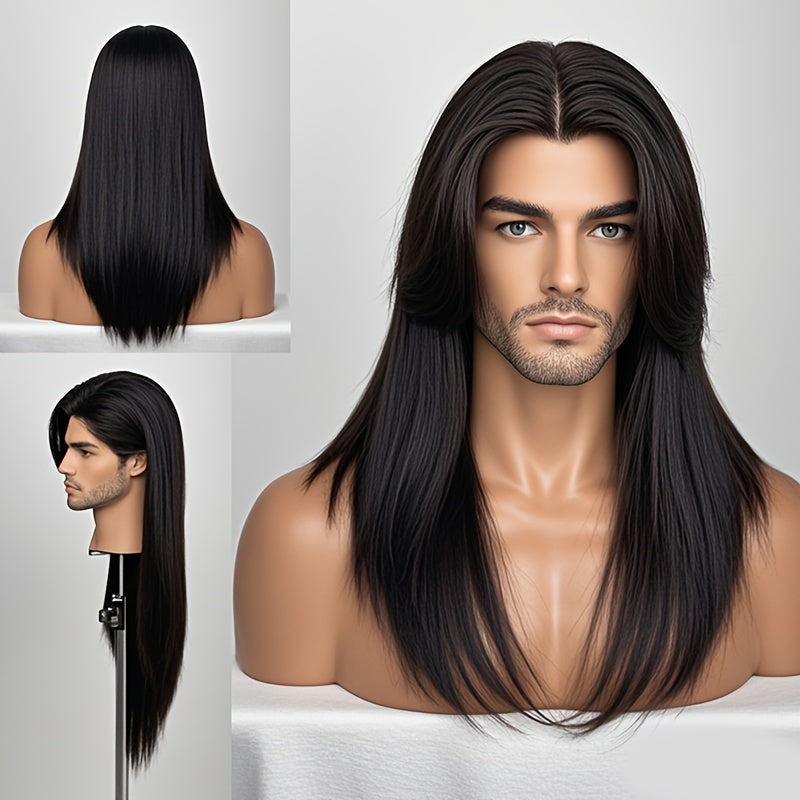 Women's Wig - Long Straight Layered for & Men - 28 Inch Glueless No Glue Heat Resistant - product detail view 20