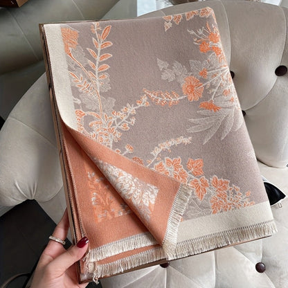 Scarf for Women - Pashmina Shawl for - Large Warm Wool Blend Wrap 72x25 Inch, All-Season - product detail view 5