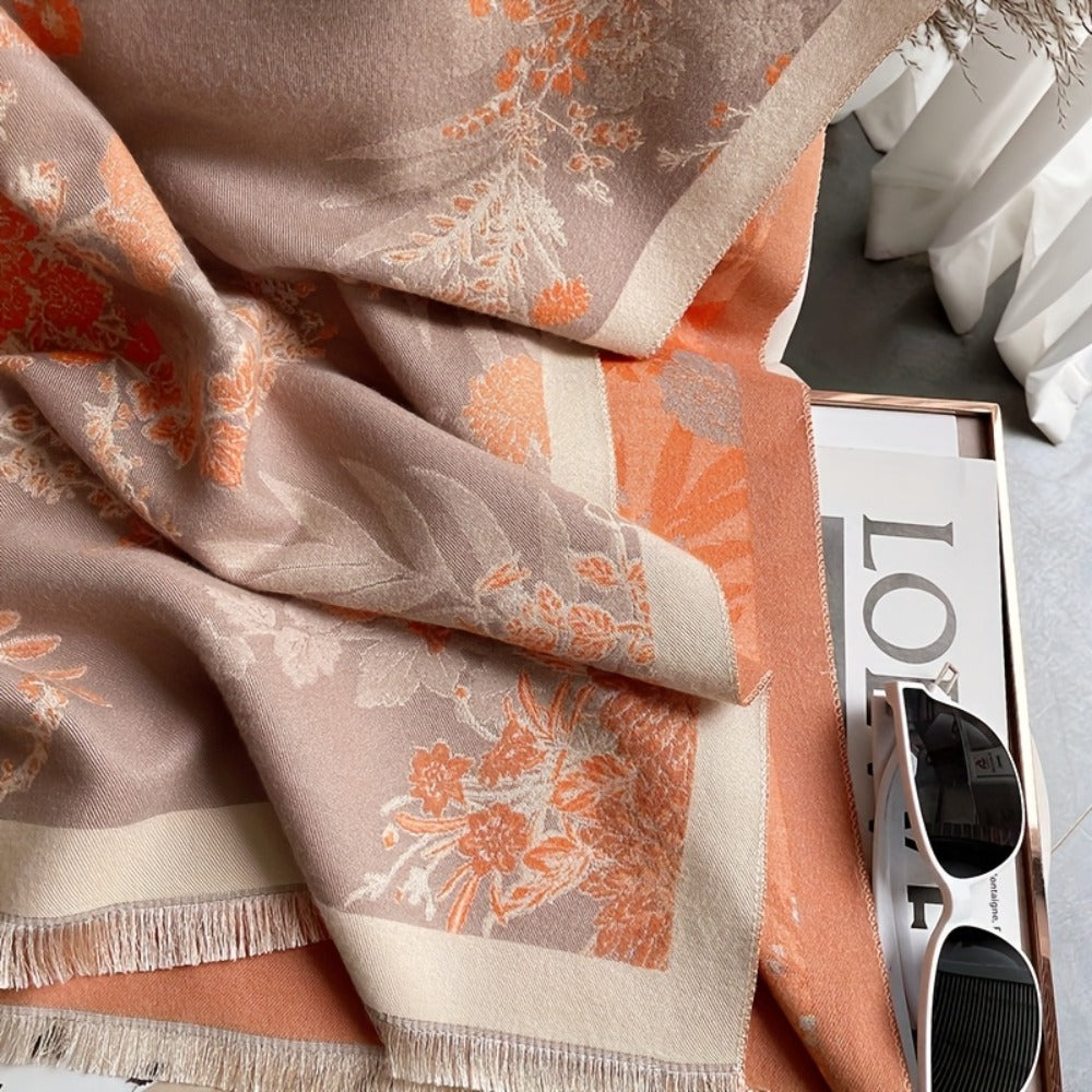 Scarf for Women - Pashmina Shawl for - Large Warm Wool Blend Wrap 72x25 Inch, All-Season - product detail view 6