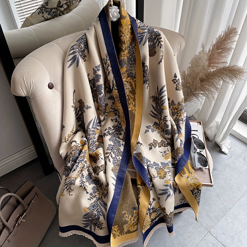 Scarf for Women - Pashmina Shawl for - Large Warm Wool Blend Wrap 72x25 Inch, All-Season - product detail view 9