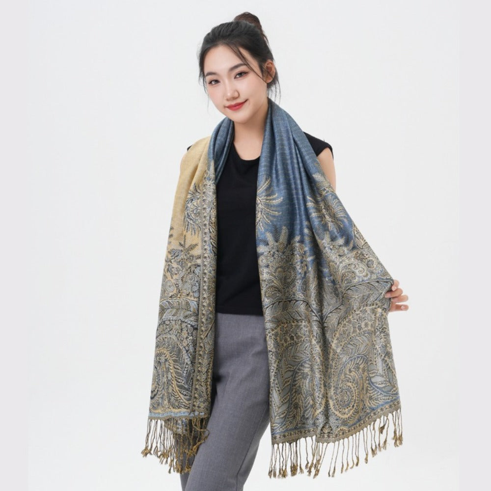 Scarf for Women - Pashmina Shawl for Thick Paisley Phoenix Tail Pattern Warm Wrap Large Soft - product detail view 43