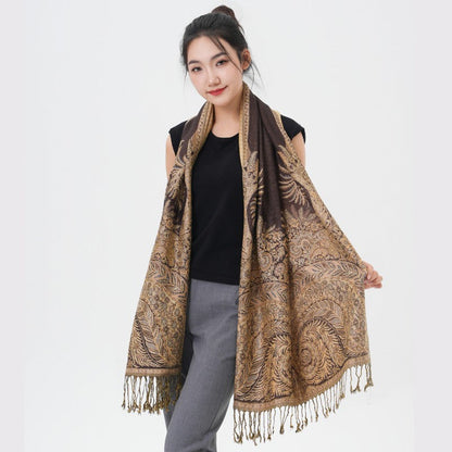 Scarf for Women - Pashmina Shawl for Thick Paisley Phoenix Tail Pattern Warm Wrap Large Soft - product detail view 53