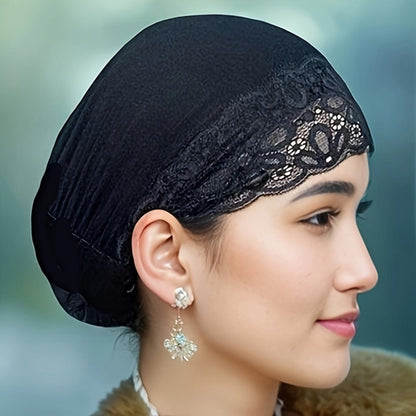 Scarf for Women - 's Lace Trim Soft Stretchy Breathable Head Wrap Hijab Shawl for Ramadan - main product view