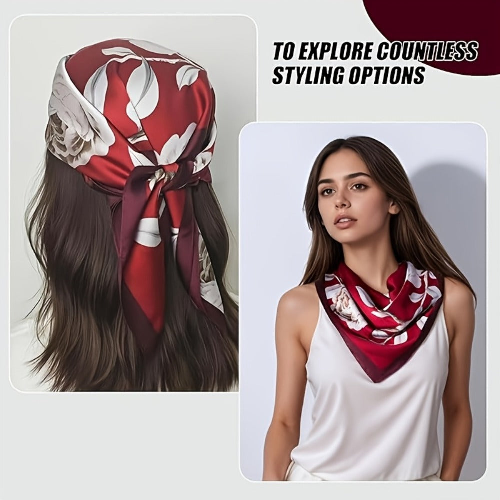 Scarf for Women - Satin Hair Set of 6 Silk-Feel Head & Neck for | Ribbon Headband Sleeping - product detail view 8