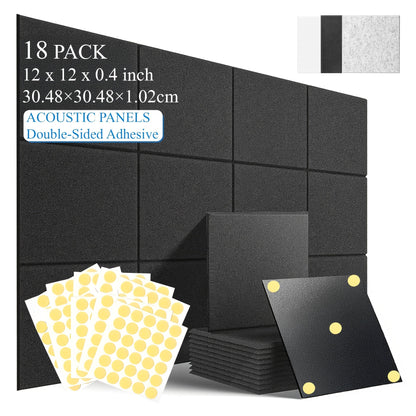 Self-Adhesive Acoustic Wall Panels shown in the Square Soundproof Panel 30L1H Black 18 option