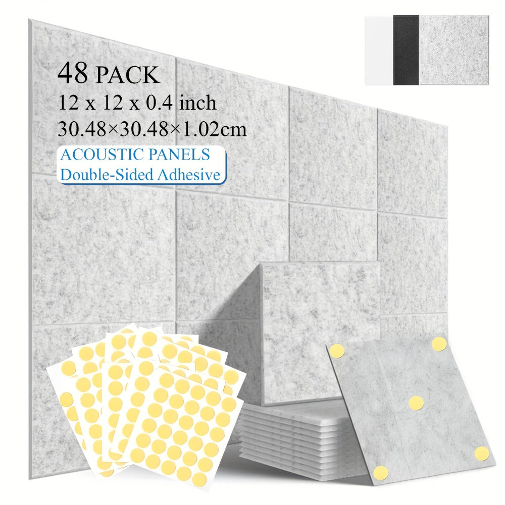 Self-Adhesive Acoustic Wall Panels, 12-Inch Sound Treatment Tiles detail image - detail view 5