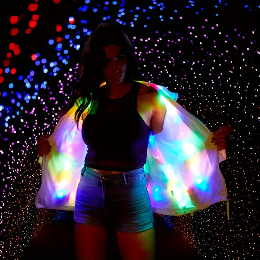 Sequin Jacket - Women LED Light-Up Glitter Blazer Rave Outfit Carnival Costume Stage - product detail view 7