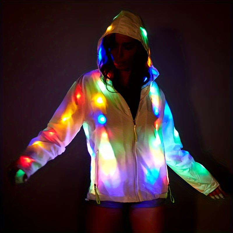 Sequin Jacket - Women LED Light-Up Glitter Blazer Rave Outfit Carnival Costume Stage - product detail view 10