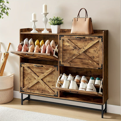 Shoe Cabinet shown in the Brown 4-Door, 1 option