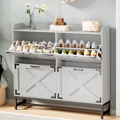 Shoe Cabinet with Large-Capacity Storage, Entryway Shoe Organizer detail image - detail view 11