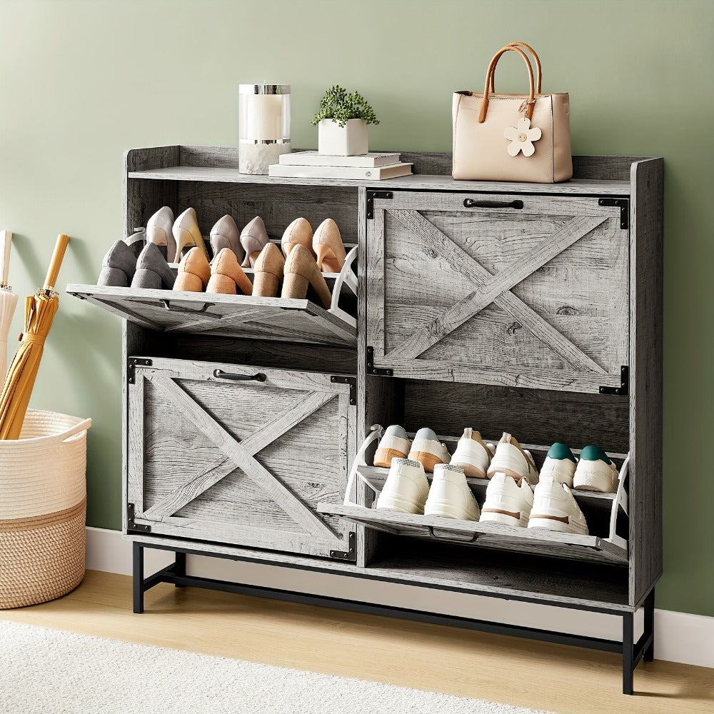 Shoe Cabinet with Large-Capacity Storage, Entryway Shoe Organizer detail image - detail view 15