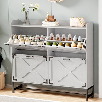 Shoe Cabinet shown in the White 4-Door, 1 option