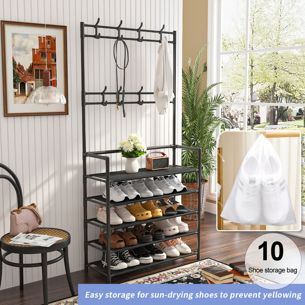 Shoe Rack with Tool-Free Assembly for Organized Everyday Storage in Entryway detail image - detail view 11