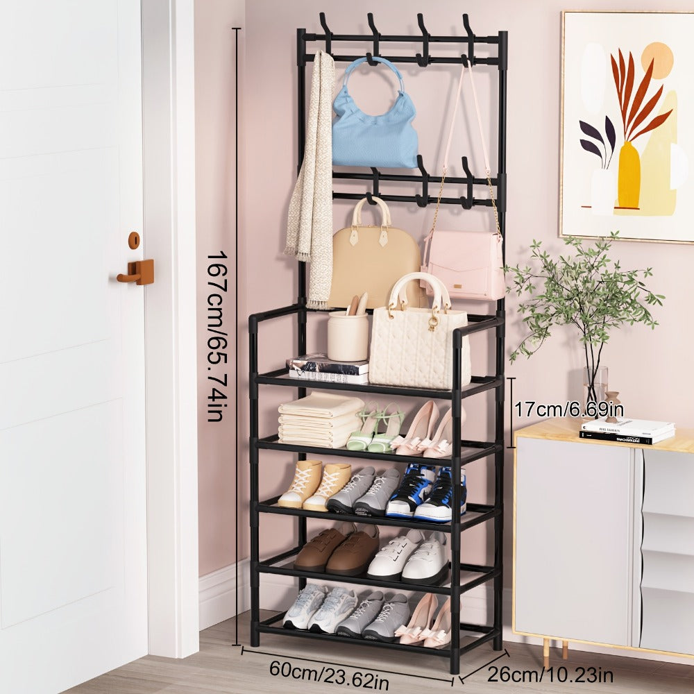 Shoe Rack with Tool-Free Assembly for Organized Everyday Storage in Entryway detail image - detail view 5