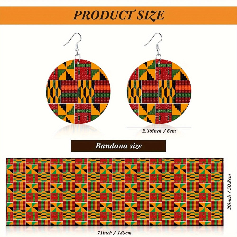 Skirt Sets - African Print Maxi Set 3 Piece Ankara Stretch with Pockets | Matching Head - product detail view 4