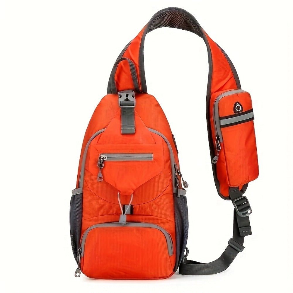 Sling Bag – Nylon, Large Capacity, Adjustable Strap, Multi Pocket – detail view 12