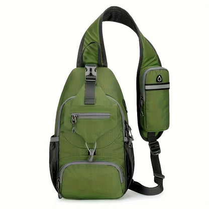 Sling Bag – Nylon, Large Capacity, Adjustable Strap, Multi Pocket – detail view 5