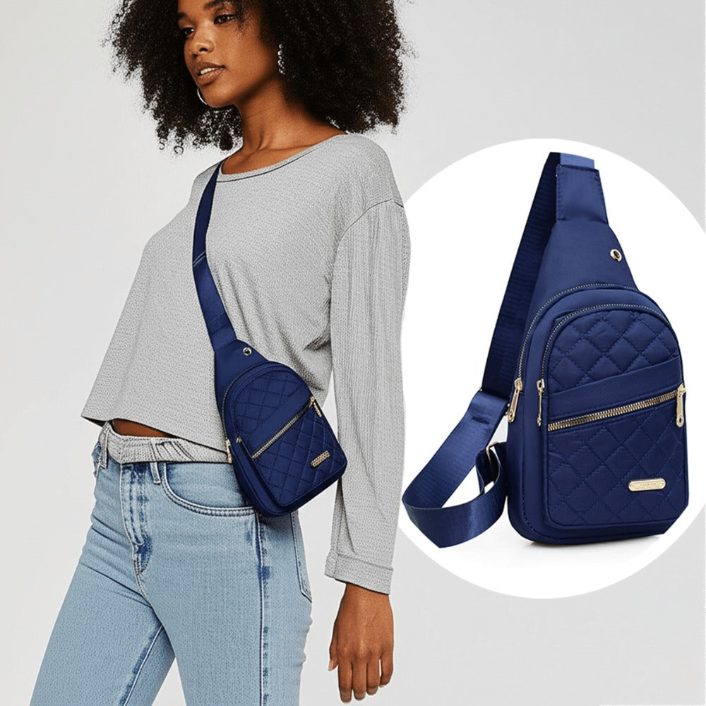 Sling Bag – Nylon, Lightweight, Multi-Pocket, Adjustable Strap – detail view 14