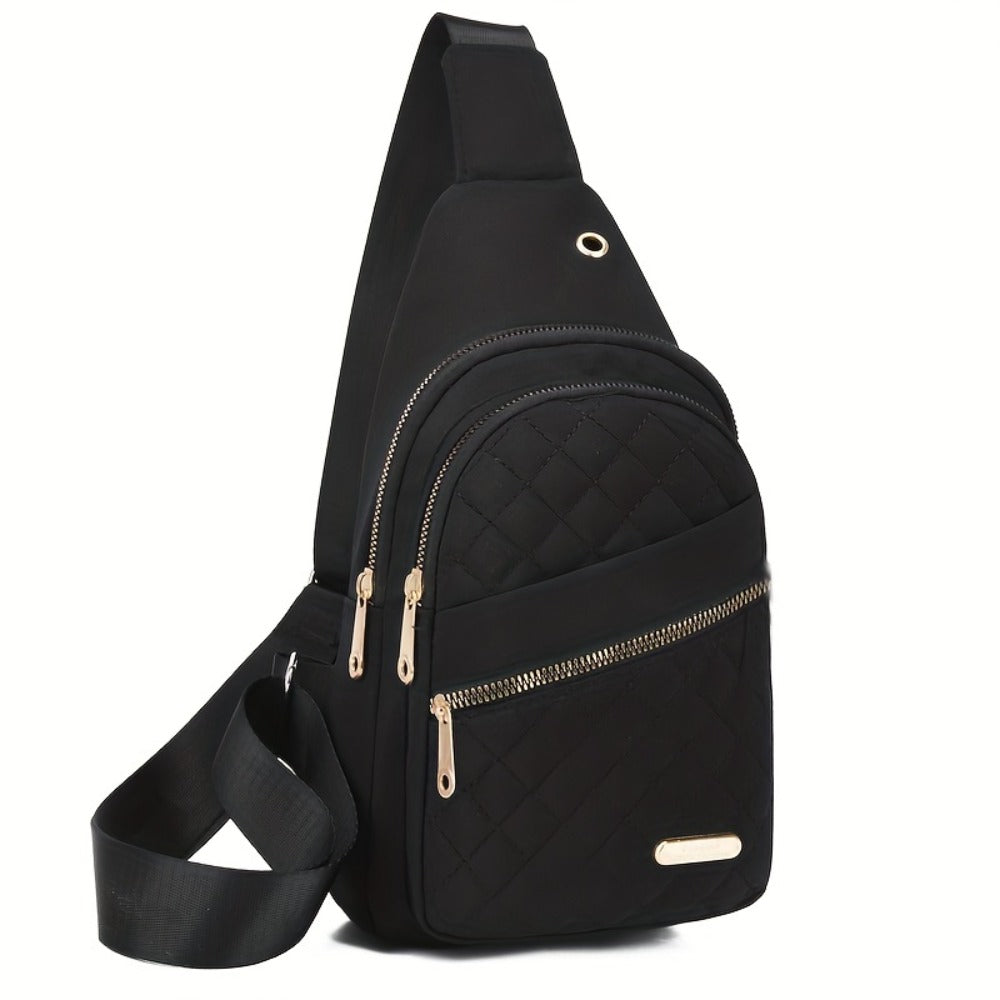 Sling Bag – Nylon, Lightweight, Multi-Pocket, Adjustable Strap – alternate view