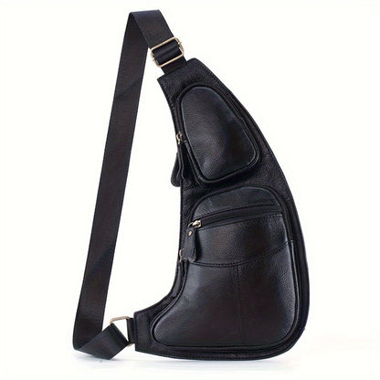 Sling Bag – for Travel, Leather Sling Vintage Chest Pack – detail view 4
