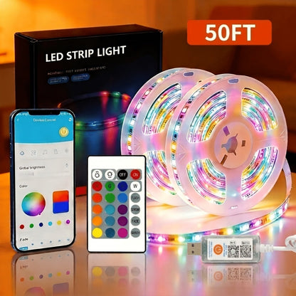 Smart LED Light Strip, 50/100-Foot RGB Set with App, Timer and Music Sync detail image - detail view 3