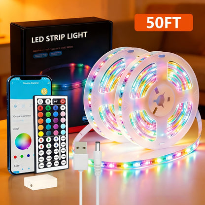 Smart LED Light Strip, 50/100-Foot RGB Set with App, Timer and Music Sync detail image - detail view 5