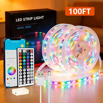 50/100-Foot Smart LED Light Strip shown in the RGB-100FT option