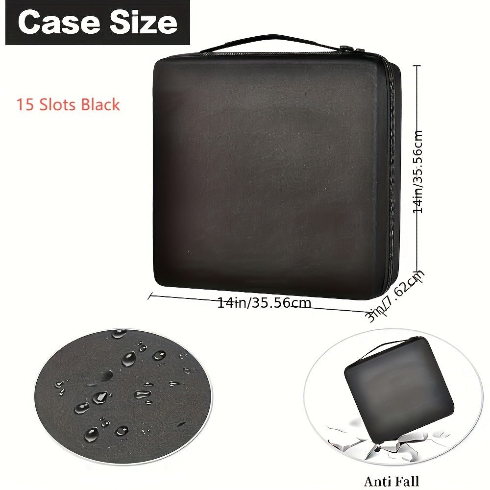 Smart Watch for Men - EVA Box Organizer for - 8 & 15 Slot Black Storage Case, Fits Wristwatches - product detail view 2