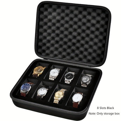 Smart Watch for Men - EVA Box Organizer for - 8 & 15 Slot Black Storage Case, Fits Wristwatches - product detail view 13
