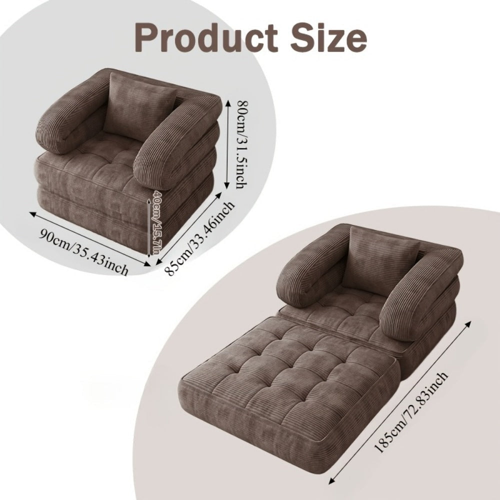 Sofa Bed with Fold-Out Lounger for Comfortable Everyday Seating detail image - detail view 4