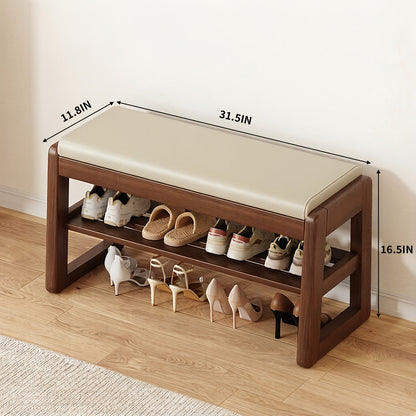Entryway Shoe Cabinets and Benches shown in the Walnut Color + 80 Ash Pads option